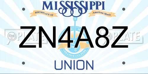 ZN4A8Z Mississippi License Plate