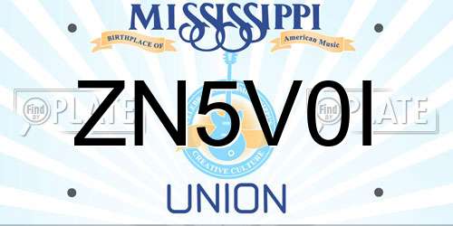 ZN5V0I Mississippi License Plate