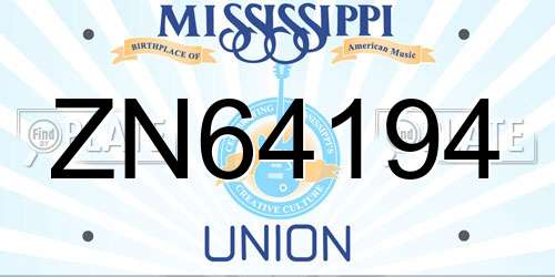 ZN64194 Mississippi License Plate