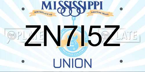 ZN7I5Z Mississippi License Plate