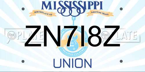 ZN7I8Z Mississippi License Plate