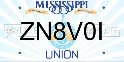 ZN8V0I Mississippi License Plate