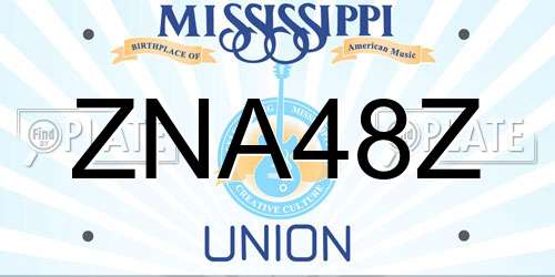 ZNA48Z Mississippi License Plate