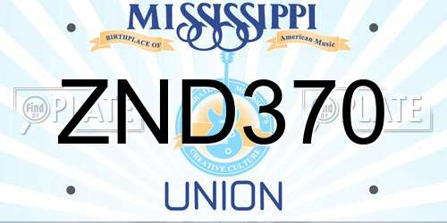 ZND370 Mississippi License Plate