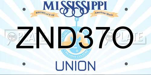 ZND37O Mississippi License Plate