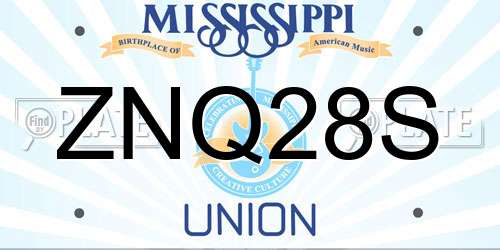 ZNQ28S Mississippi License Plate