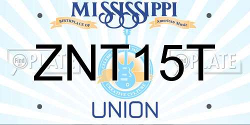 ZNT15T Mississippi License Plate