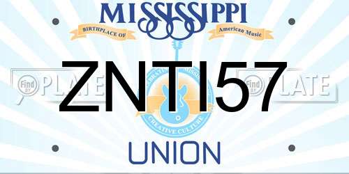 ZNTI57 Mississippi License Plate