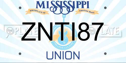 ZNTI87 Mississippi License Plate