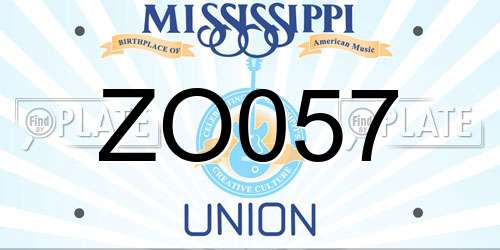 ZO057 Mississippi License Plate