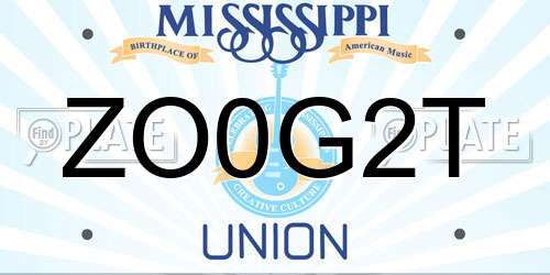 ZO0G2T Mississippi License Plate