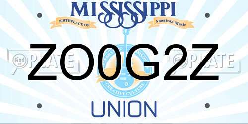 ZO0G2Z Mississippi License Plate