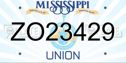 ZO23429 Mississippi License Plate