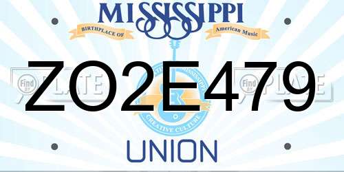 ZO2E479 Mississippi License Plate