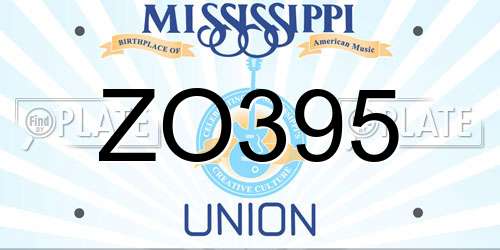 ZO395 Mississippi License Plate