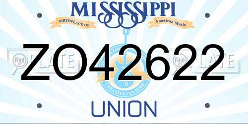 ZO42622 Mississippi License Plate