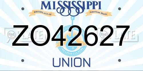 ZO42627 Mississippi License Plate