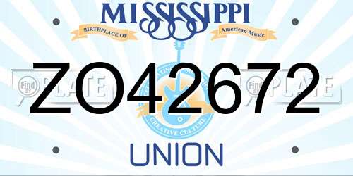 ZO42672 Mississippi License Plate