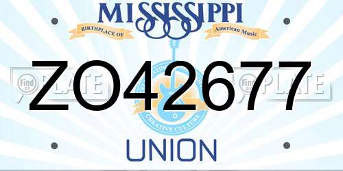 ZO42677 Mississippi License Plate