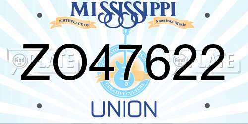 ZO47622 Mississippi License Plate