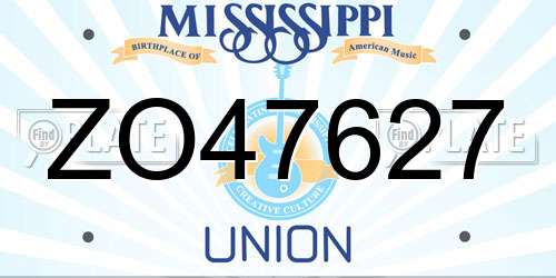 ZO47627 Mississippi License Plate