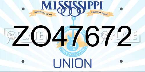 ZO47672 Mississippi License Plate