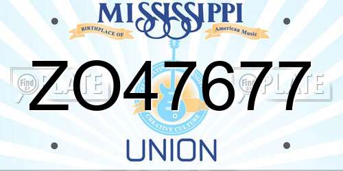 ZO47677 Mississippi License Plate