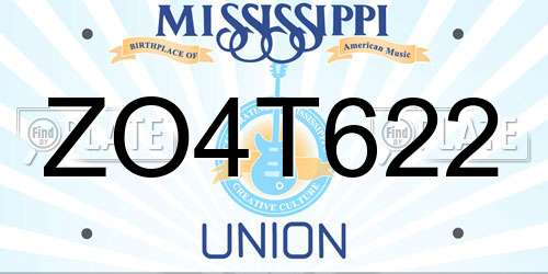 ZO4T622 Mississippi License Plate