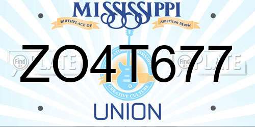 ZO4T677 Mississippi License Plate
