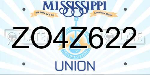 ZO4Z622 Mississippi License Plate
