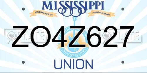 ZO4Z627 Mississippi License Plate