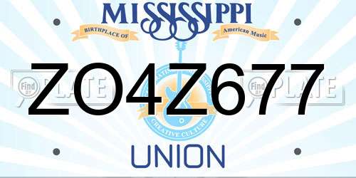 ZO4Z677 Mississippi License Plate