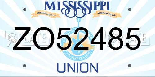 ZO52485 Mississippi License Plate