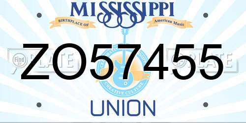 ZO57455 Mississippi License Plate