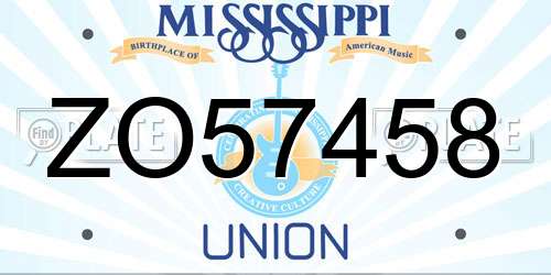 ZO57458 Mississippi License Plate