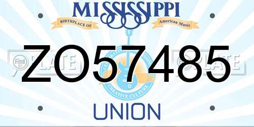 ZO57485 Mississippi License Plate