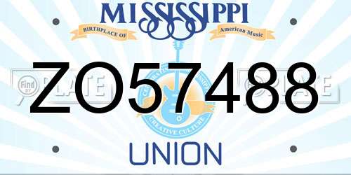 ZO57488 Mississippi License Plate