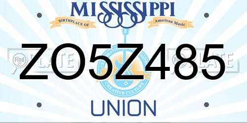 ZO5Z485 Mississippi License Plate