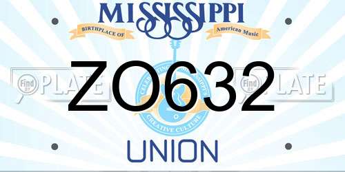 ZO632 Mississippi License Plate