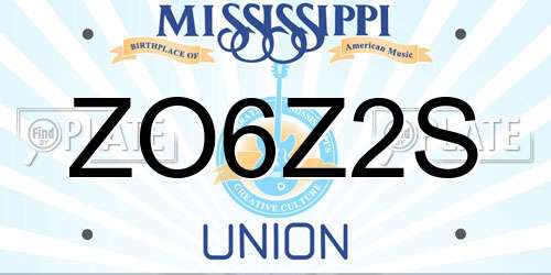 ZO6Z2S Mississippi License Plate