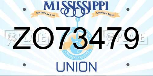 ZO73479 Mississippi License Plate