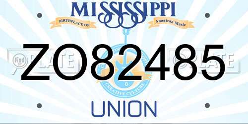 ZO82485 Mississippi License Plate