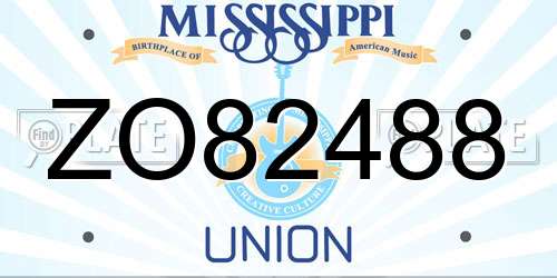 ZO82488 Mississippi License Plate