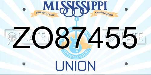 ZO87455 Mississippi License Plate