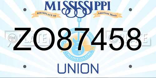 ZO87458 Mississippi License Plate