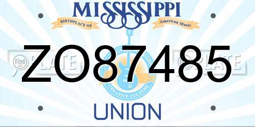 ZO87485 Mississippi License Plate