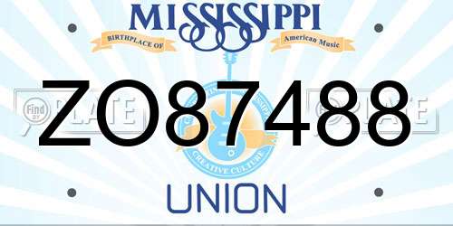 ZO87488 Mississippi License Plate