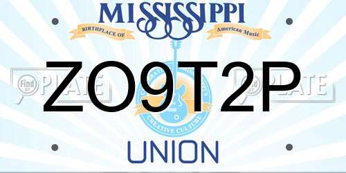 ZO9T2P Mississippi License Plate