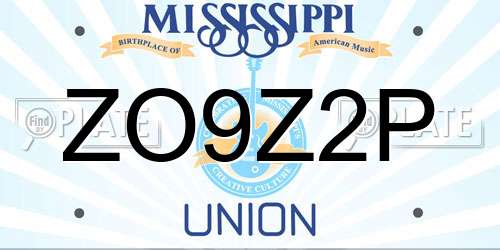 ZO9Z2P Mississippi License Plate