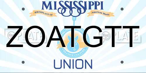 ZOATGTT Mississippi License Plate